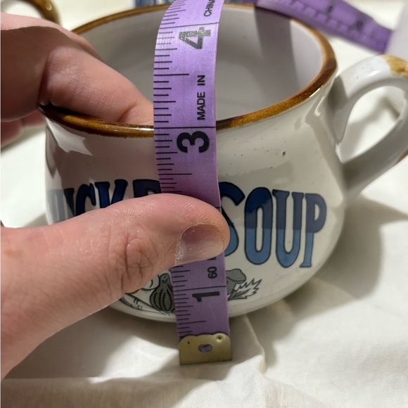 Classic White and Blue Soup Mugs Set of 4 Vintage - Picture 8 of 9